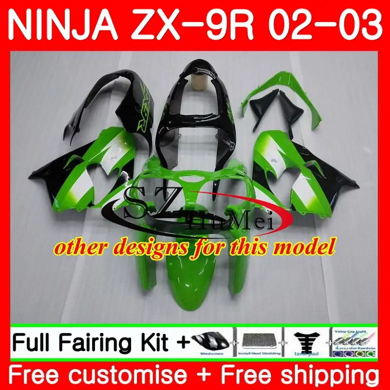 Корпус полностью синий для KAWASAKI NINJA ZX 9R 02 03 ZX900 900 ZX9 R 17SH10 900CC 9 ZX9R 2002 2003 комплект