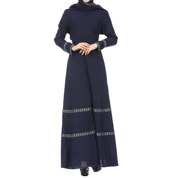 

Women Dress Ethnic Ukraine Maxi Muslim Robe Elastic Waist Printed Indie Folk New Navy Red XL Vintage Maxi Dress 4.13