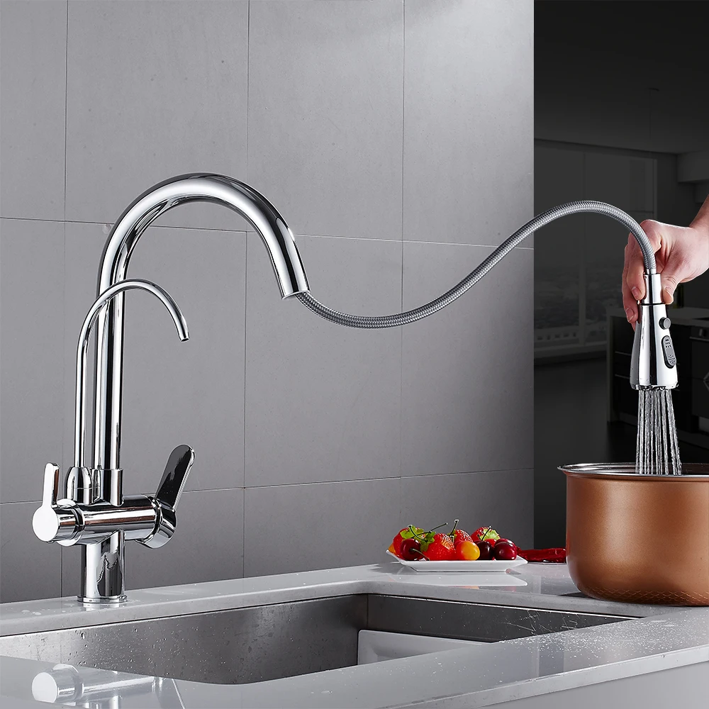  Kitchen Faucets torneira para cozinha de parede Crane For Kitchen Water Filter Tap Three Ways Sink  - 32964779731