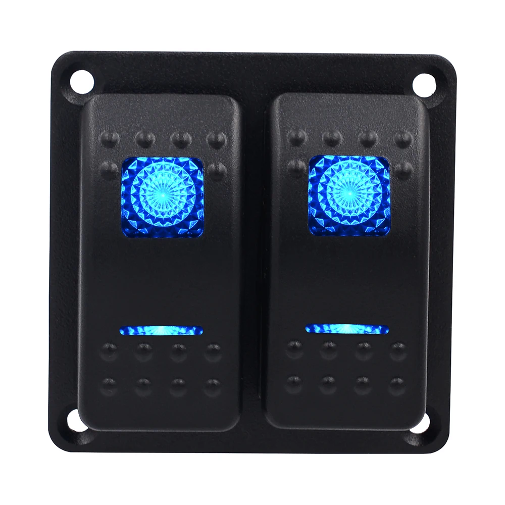 

Blue LED Car Push Button Dual Switch Winch Power For Toyota Prado Landcruiser Hilux FJ Cruiser ON OFF Switch + Wire 12 Volt 3Amp