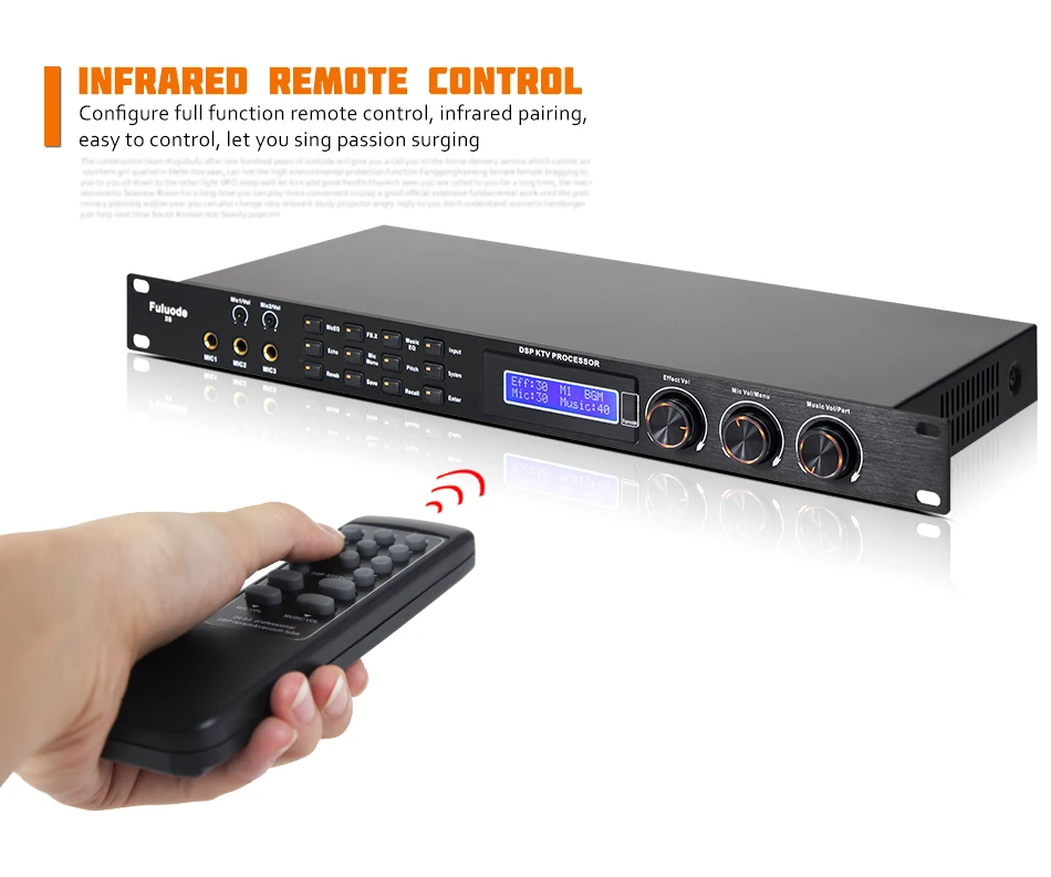 Профессиональный цифровой аудиопроцессор FULUODE X6 может быть установлен через интерфейс ПК, чтобы предотвратить Воющий семейный караоке KTV эквалайзер 100-240 В