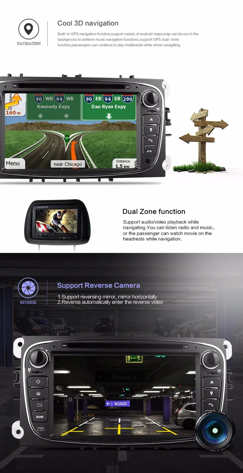 Top 1024*600 Android 5.1.1 Black Color 7 Inch Car DVD Player For FORD/Focus/S-MAX/Mondeo/C-MAX/Galaxy Wifi GPS NaviRadio Support DAB 4 Top 1024*600 Android 5.1.1 Black Color 7 Inch Car DVD Player For FORD/Focus/S-MAX/Mondeo/C-MAX/Galaxy Wifi GPS NaviRadio Support DAB 4