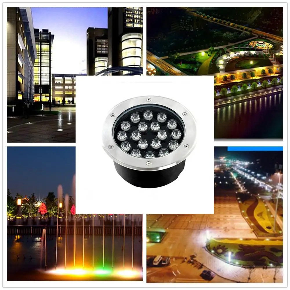 

LumiParty 18W IP67 Super Beauty LED Buried Light Circular Underground Light Landscape Lamp Path Way Garden Lawn Decoration
