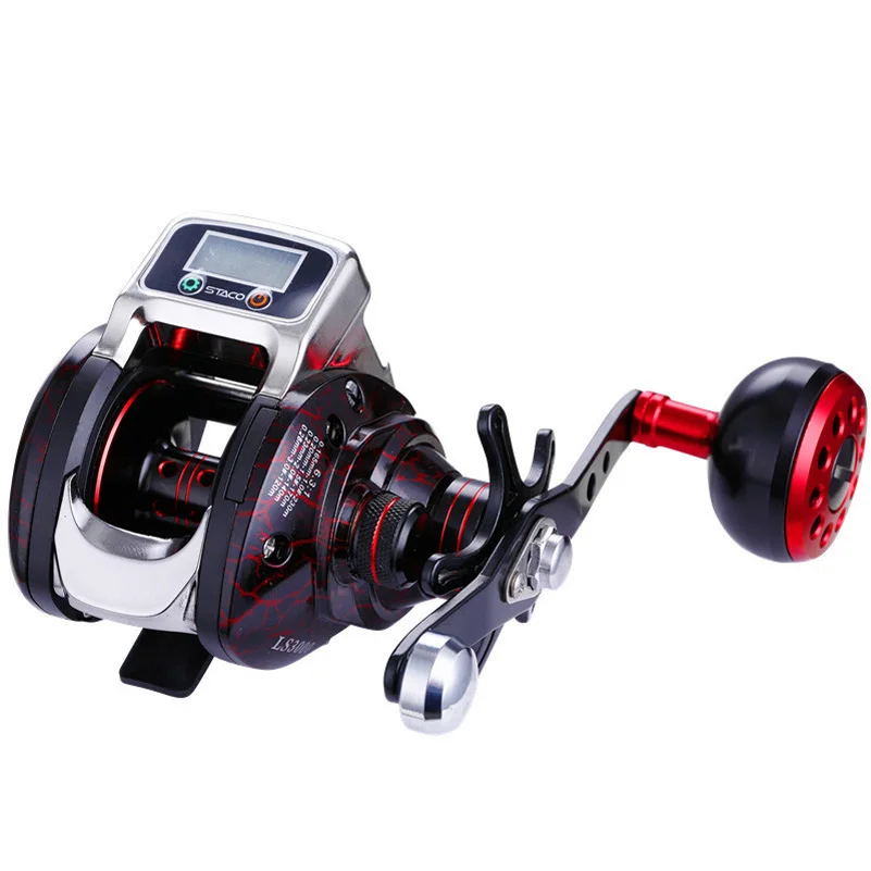 Carretel de Pesca Carretel de Metal Roda de Água Yuyu Baitcasting Carretel Contador Medidor 6.3: 1 Digital Completo Salgada Trolling Bobina Arrastar 5kg no