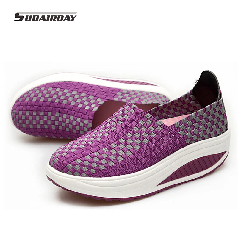 New 2016 font b Women b font Weave Swing Flat Platform Shoes font b Woman b