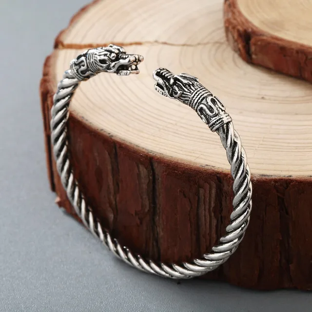 Chengxun Viking Dragon Head Bracelet Norse Mythology