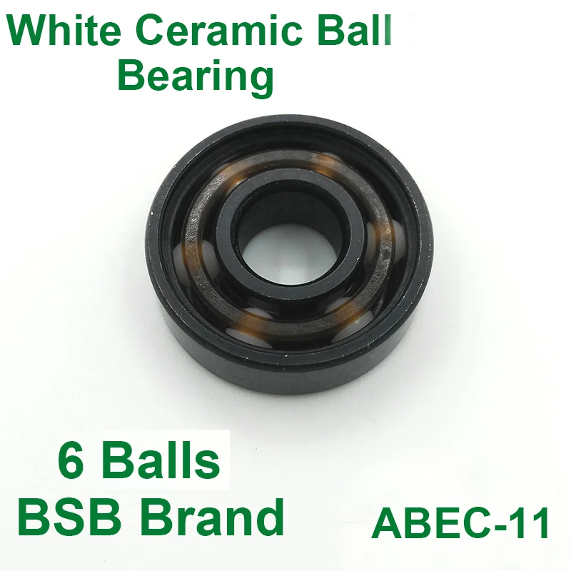 16pcs Original BSB Swiss Speed Bearing 608 Fast White Ceramic Balls Roller Skates Inline Skating Skateboard BSB Bearing Ceramica