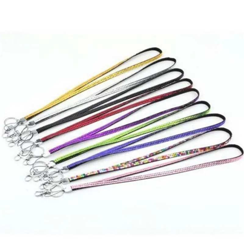 

Newest mobile phone lanyard Multi-Function Rhinestone Crystal Bling Phone Straps Badge ID Key Holder Lanyard Cell Phone Rope