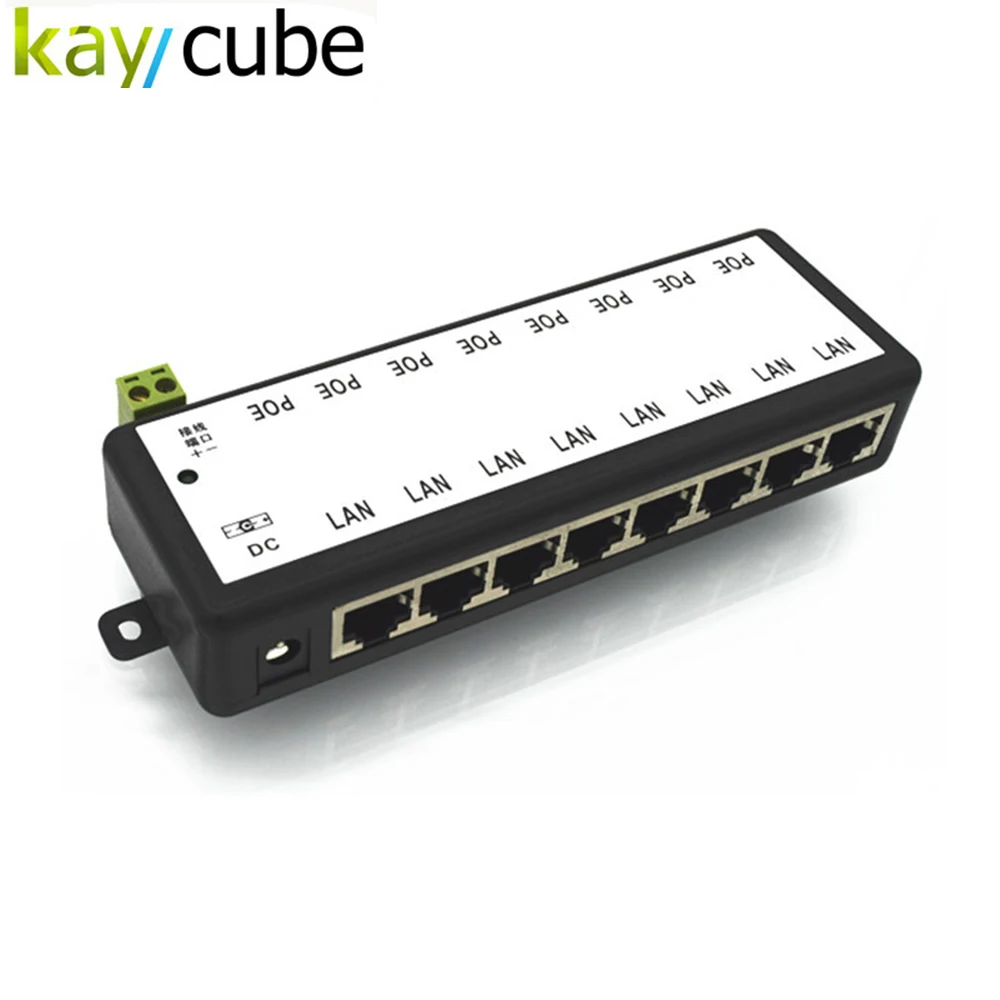 

12V-48V 8 Channel CCTV POE Injector for Surveillance IP Cameras Power Over Ethernet Adapter with Shell CCTV Camera Accessory