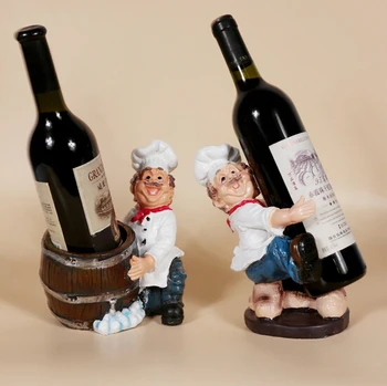 

2015 New Resin wine rack brothers chef creative gift table wine bottle decor decoration two size to select A2050