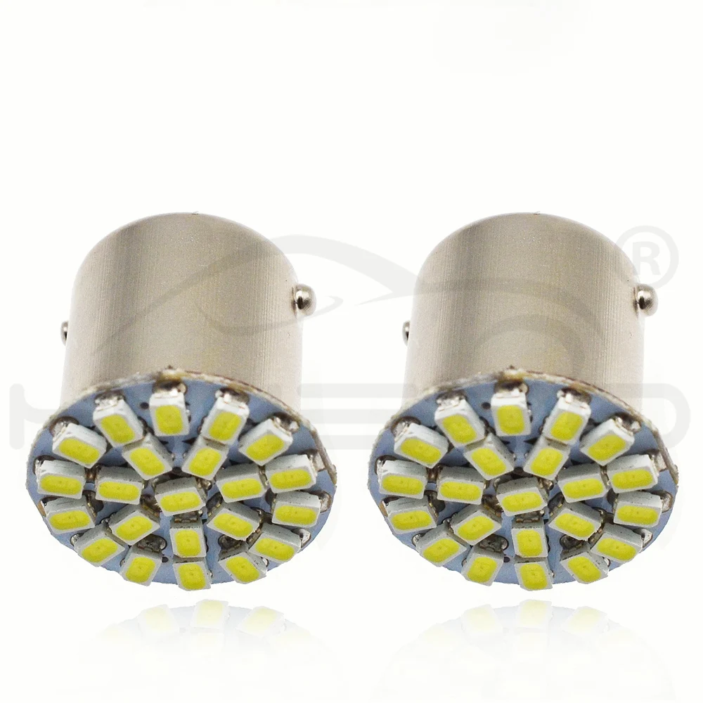 2 шт. BAY15D 1157 BA15S 1156 P21W 1206 3020 22SMD Белый светодиодный тормозной Включите свет авто мобильных Клин лампы хвост лампы Супер яркий DC 12 В