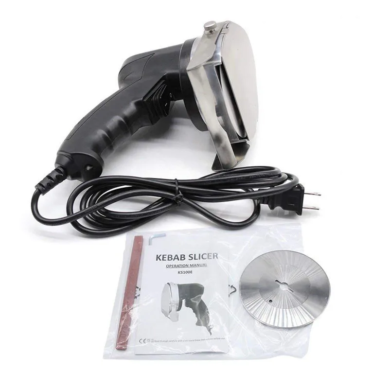 New Kebab Slicer Electric Meat-cutting Machine Portable Hand-held Kebab Knife With Two Blades Sliced Meat Gyros Cutter USUKEU (9)_