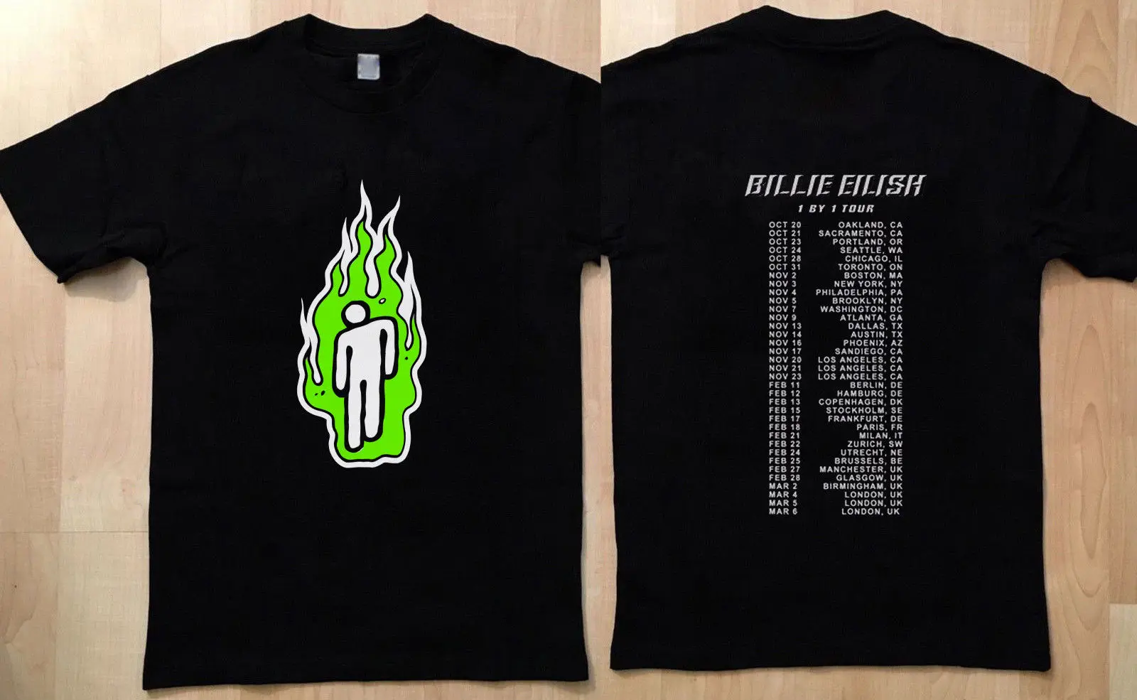 

Billie Eilish 1 By 1 Tour 2018-2019 SHIRT SIZE S-XXXL Printed Men T-Shirt Short Sleeve Funny Tee Shirts