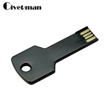 Мини-накопитель металлический алюминиевый ключ форма USB флэш-накопитель 8 ГБ 16 ГБ 32 ГБ 64 Гб USB карта памяти 128 ГБ Флешка флеш-накопитель