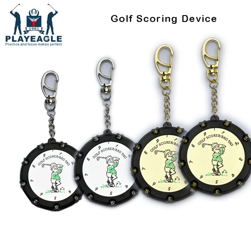 Portable Golf Scorer Gold Silver Color Metal , Golf Scoring Device
