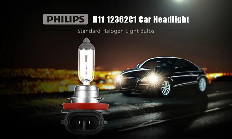 Philips Vision H11 12 V 55 W 12362C1+ 30% более яркий свет Автомобильная галогенная фара авто лампочка противотуманная фара OEM качество(одиночный