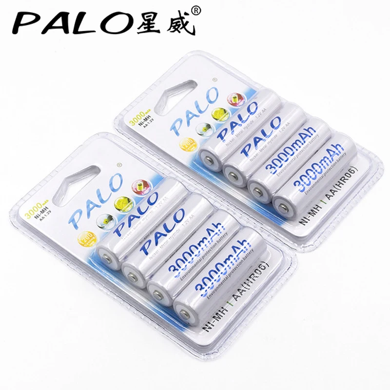 8 Pcs AA Battery Batteries 1.2V AA 3000mAh Ni-MH Pre-charged Rechargeable Battery 2A for Camera