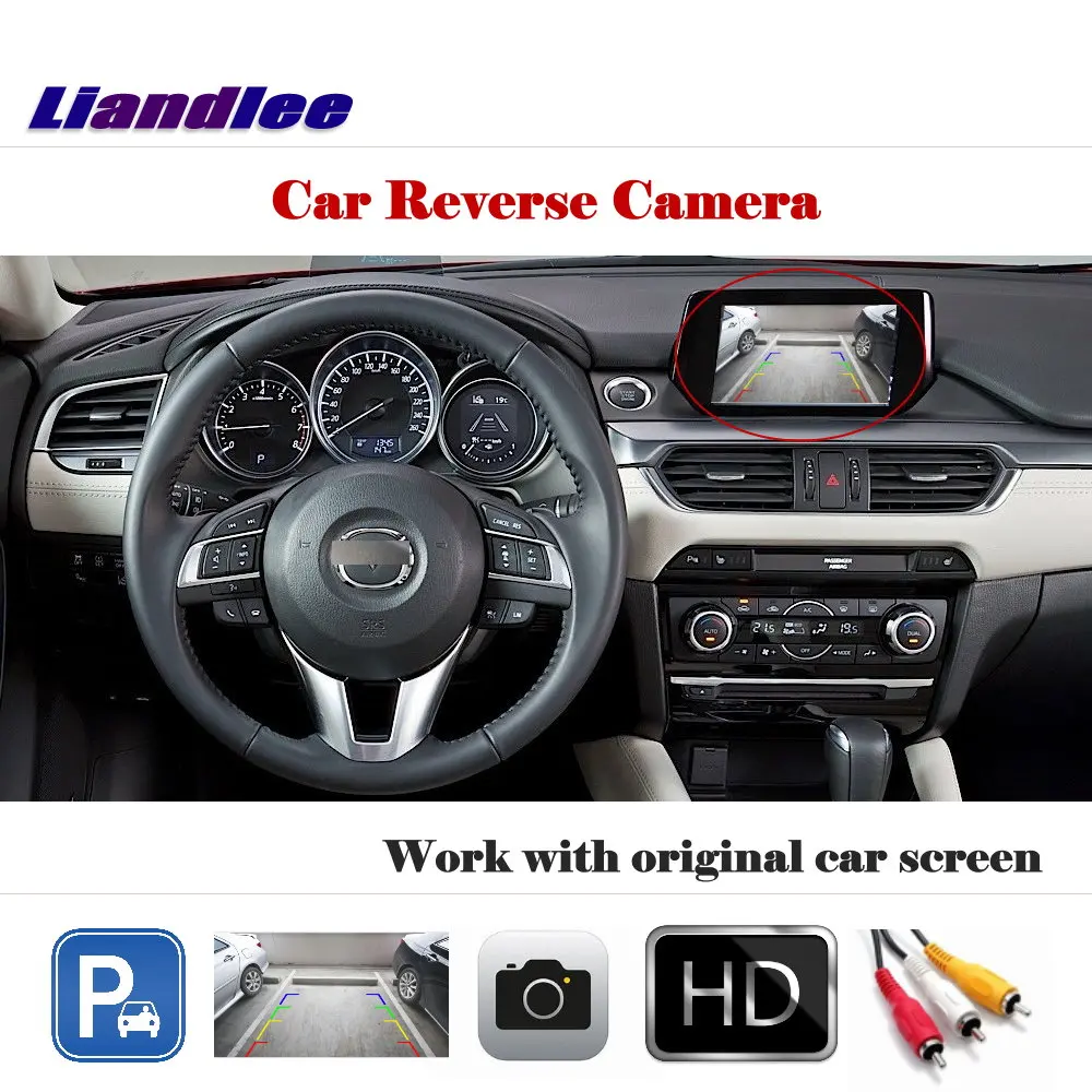 Goedkoop Liandlee Auto Reverse Parking Camera Voor Mazda 6 Atenza Sedan 2013 ~ 2018 Rear Achteruitrijcamera Back Werken met auto Fabriek Scherm