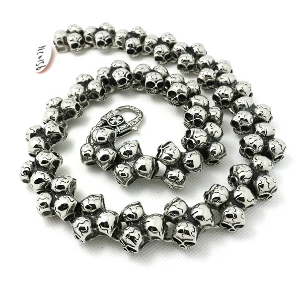 

Top Quality 360g Heavy Huge Skull Polishing Waist Chain 316 Stainless Steel Hot Sale Popular Punk Amazing Skull Jean Chain
