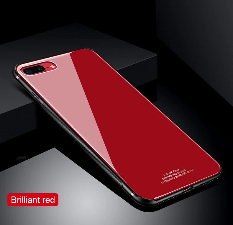 Tempered Glass For Iphone XS Max XR X 8 7 Plus Solid Color Luxury Case Cover Soft TPU Edge Case For Iphone 7 6S 6 Coque