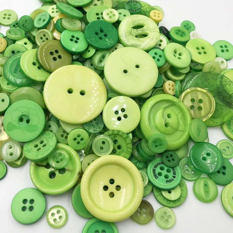 

Green mix size 50 Gram DIY Making Hand Knitting doll's clothing Buttons Resin Promotions Mixed Sewing Scrapbook PH220