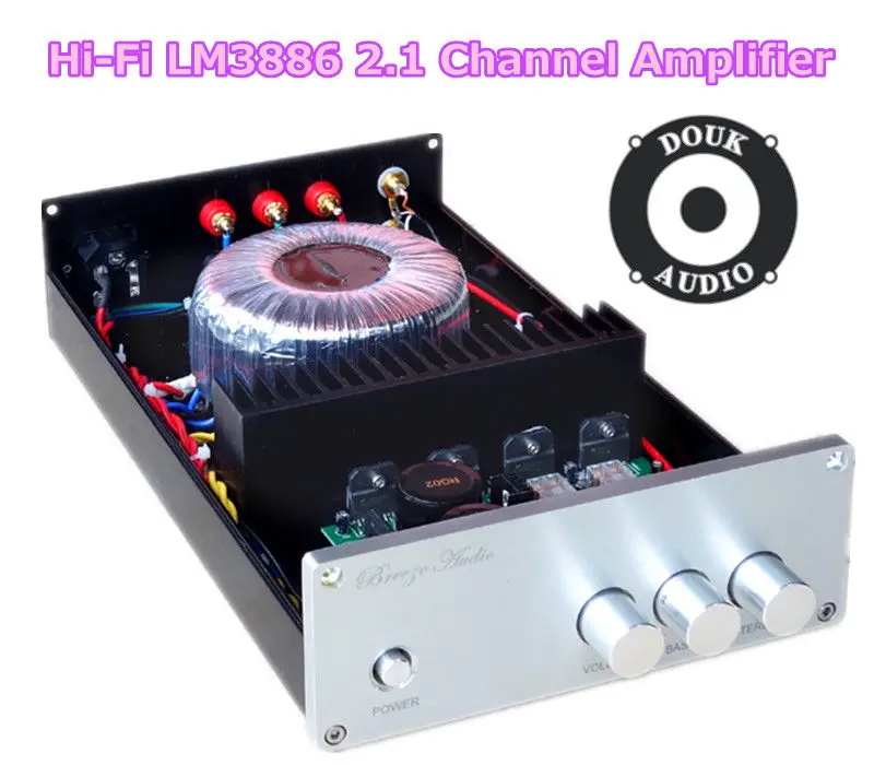 

Douk Audio Hi-Fi LM3886 2.1 Channel Subwoofer Digital Amplifier Stereo Power Amp