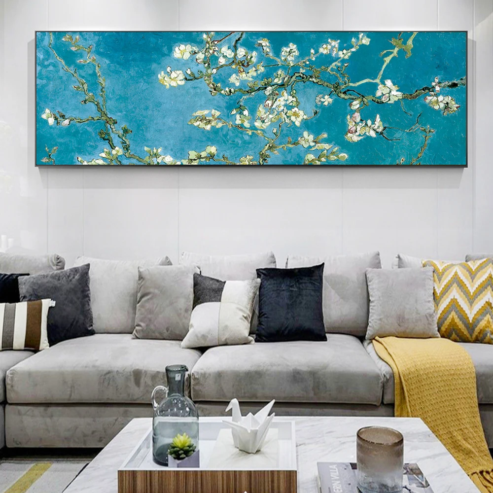 

Almond Blossom Flowers Paintings Reproductions On The Wall By Van Gogh Impressionist Wall Art Canvas Pictures For Living Room