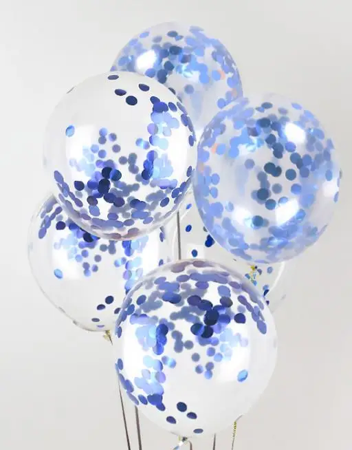 5 шт./лот, прозрачные воздушные шары, Золотая Звезда, конфетти из фольги, прозрачные воздушные шары с днем рождения, детский душ, украшения для свадебной вечеринки - Цвет: BLUE