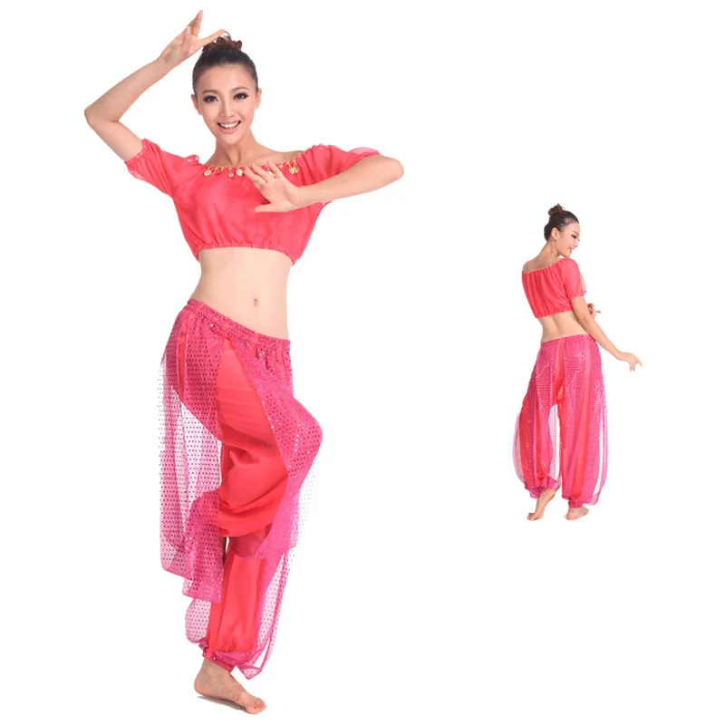 2016 High Quality Cheap Professional Belly Dance Practice Wear for Women Training Set 10 colors