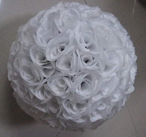 Spr 25 см 15 шт./лот внутренняя пластиковая целовать шар-цветок мяч с свадебное украшение-партия украшения - Цвет: Белый