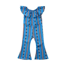 Повседневное одежда для малышей Обувь для девочек с открытыми плечами комбинезон без рукавов Детские комбинезоны одежда Размеры От 2 до 6 лет