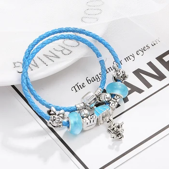 Cute Bracelet For Women With Blue Unicorn Beads Jewelry