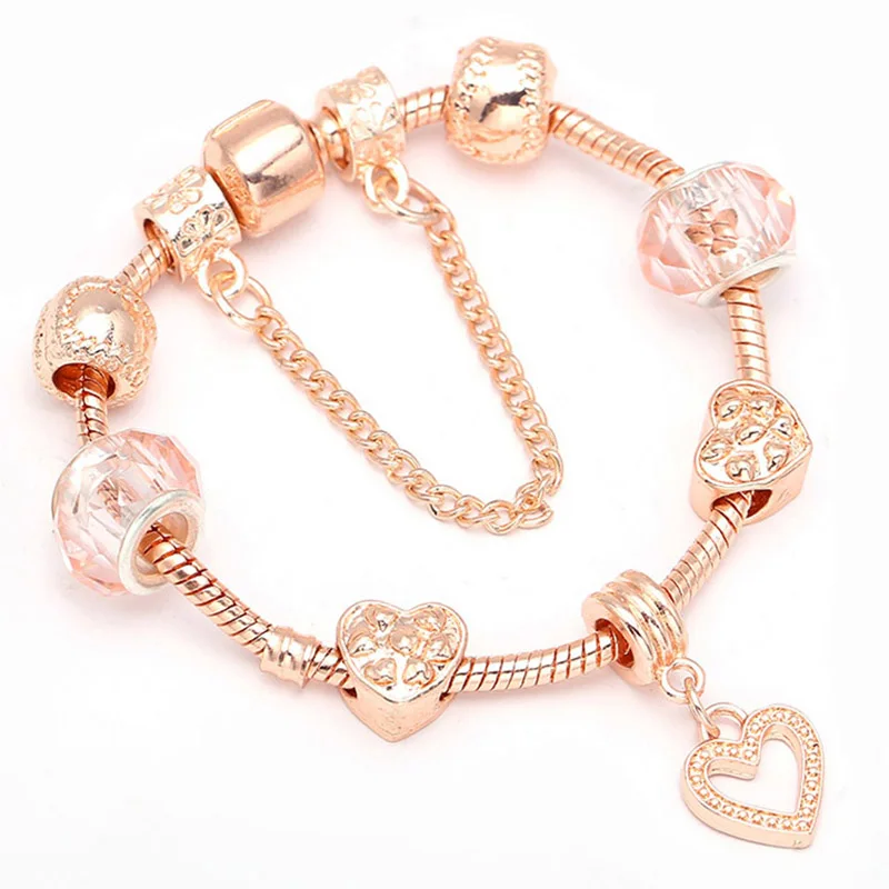 Boosbiy, роскошный бренд, женский браслет, уникальный, розовое золото, кристалл, очаровательный браслет для женщин, браслет из бусин, сделай сам и браслет, ювелирное изделие, подарок