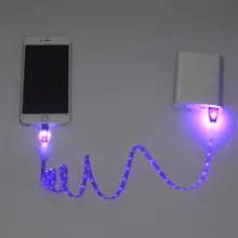1M Night LED light universal For lightning micro USB cable charger connector data sync USB charging for iphone 7 ipad android