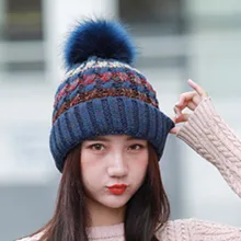 Модная шапка для девочек; костюм с воротником; женская вязаная шапочка; шапка и шарф с помпонами; шапки с помпонами; женская плотная Шапка; зимняя теплая Милая шапка