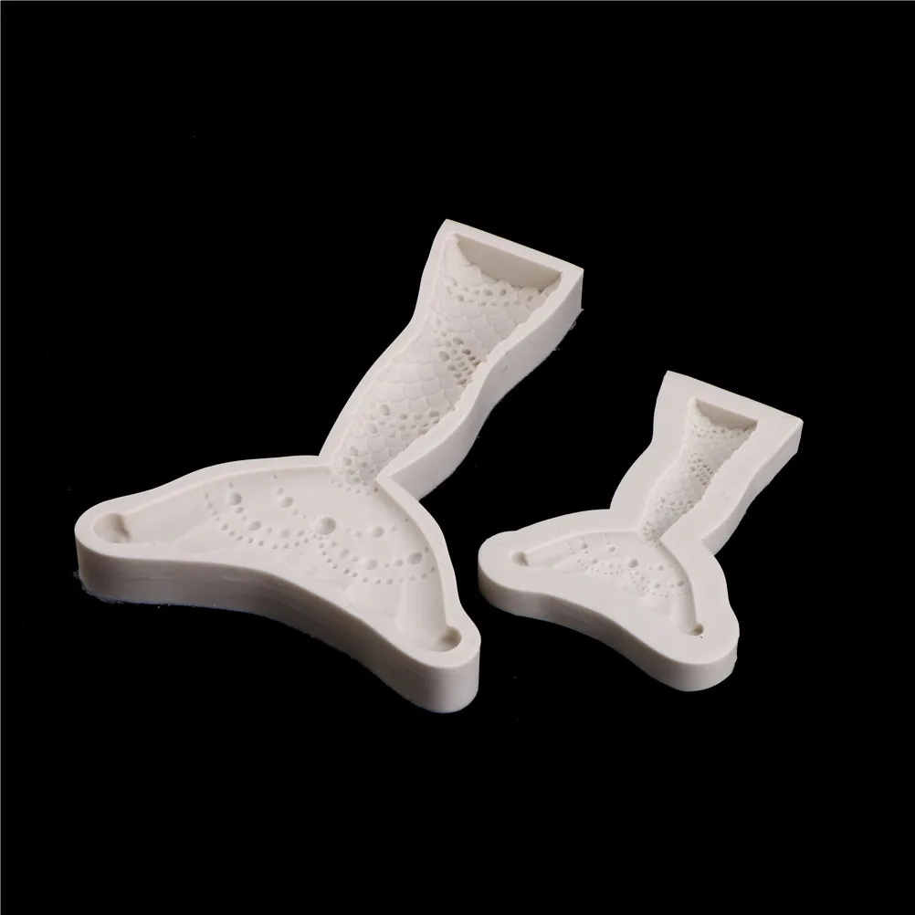 1PCS Mermaid Tail Silicone Mold Cute Cake Fondant Cupcake Kitchen Baking Tools Chocolate Candy Molds 2 Sizes