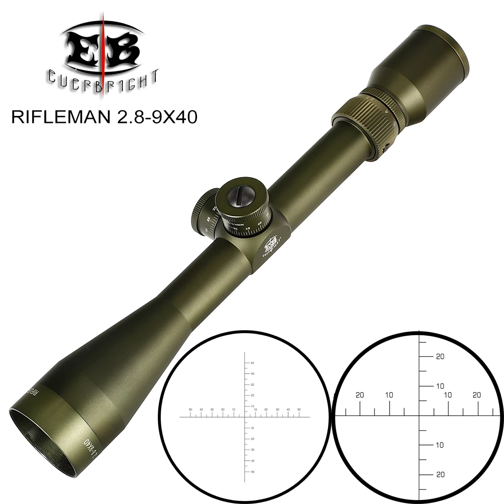 EB RIFLEMAN 2,8-9X40 FFP охотничьи оптические прицелы первого фокального плоского прицела стекло гравированное сетка башенки замок сброс тактический Оптический