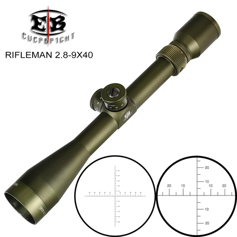 Focal do Vidro Torres de Redefinição de Bloqueio Rifleman Caça Riflescopes Ffp Primeiro Plano Gravado Retículo Escopo Tático Óptica eb 2.8-9×40