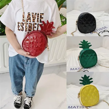 

2019 Fashion Children's Pineapple Chain Messenger Bags Mini Shoulder Bag Handbag 4 Colors