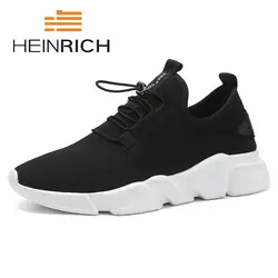 Генрих 2018 Новые поступления Повседневная дышащая обувь Для мужчин Walking гибкой черные кроссовки поверхности Matsukichi Мужская обувь Sapatos