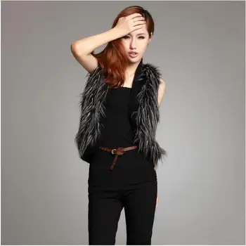 

Fashionable thin fur fur high-end European and American vest short imitation fur coat