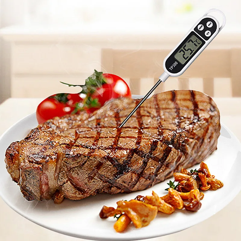 1Pcs Digital Food Thermometer Long Probe Electronic Cooking Thermometer for Cake Soup Fry BBQ Meat For Kitchen Thermometer