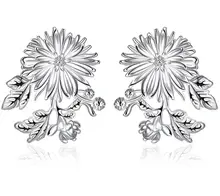 Beautiful Flower Silver-Plated Earrings For Woman High Quality Fashion Classic Jewelry Earings Fashion Jewelry