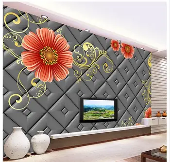 

3D wallpaper custom mural beauty non-woven wallpaper 3 d soft package European flower TV setting wall large murals