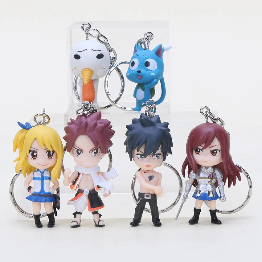 3,5 cm Fairy Tail Porte-clés Figurine 3D Happy