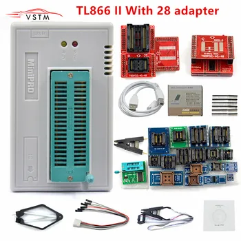 

2019 Original New V8.51 TL866II Plus Universal Minipro Programmer+28 Adapters+Test Clip TL866 PIC Bios High speed Programmer