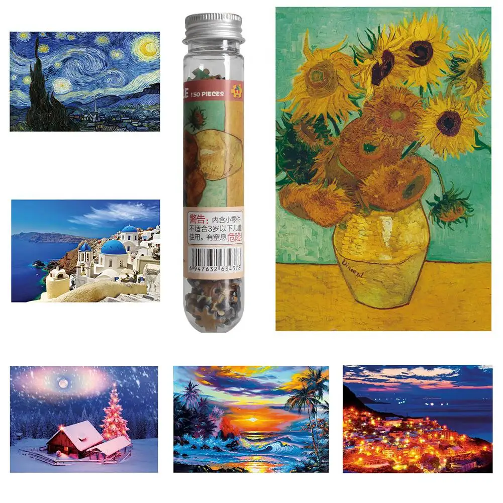 

Mini Children's Puzzle Test Tube Puzzle Beautiful Scenery Creative Toys For Learning Education Brain Teaser Assemble Toy