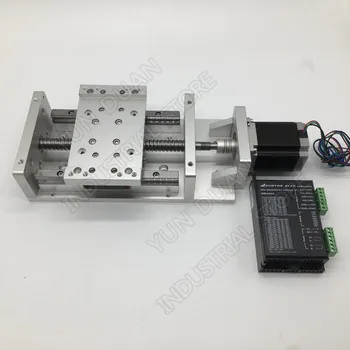 

400MM Stroke Module Sliding Table & NEMA23 Stepper Motor &Driver Heavy Load Slide Linear Stage Ballscrew Guide Platform Kits