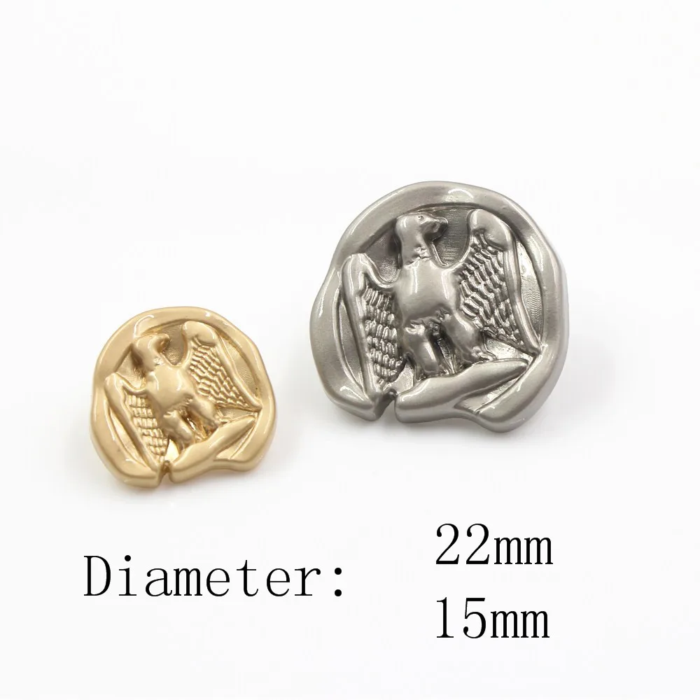 

15mm 22mm 10pcs/lot Owl metal button gold black sweater coat decoration shirt buttons accessories DIY JS-0055