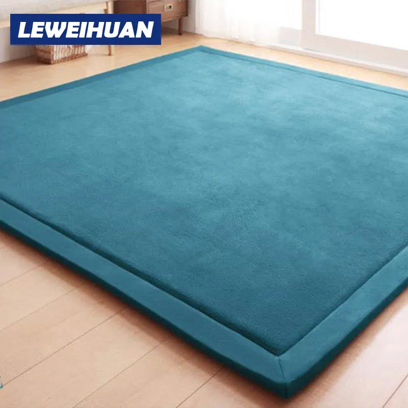 Thick Play Mats Coral Fleece Blanket Carpet Children Baby Crawling Tatami Mats Cushion Mattress For Bedroom Kids Christmas Gifts - Цвет: LWH-1078-4